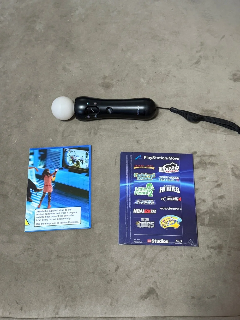 Sony Black Motion Controller Wand and Demo Disc